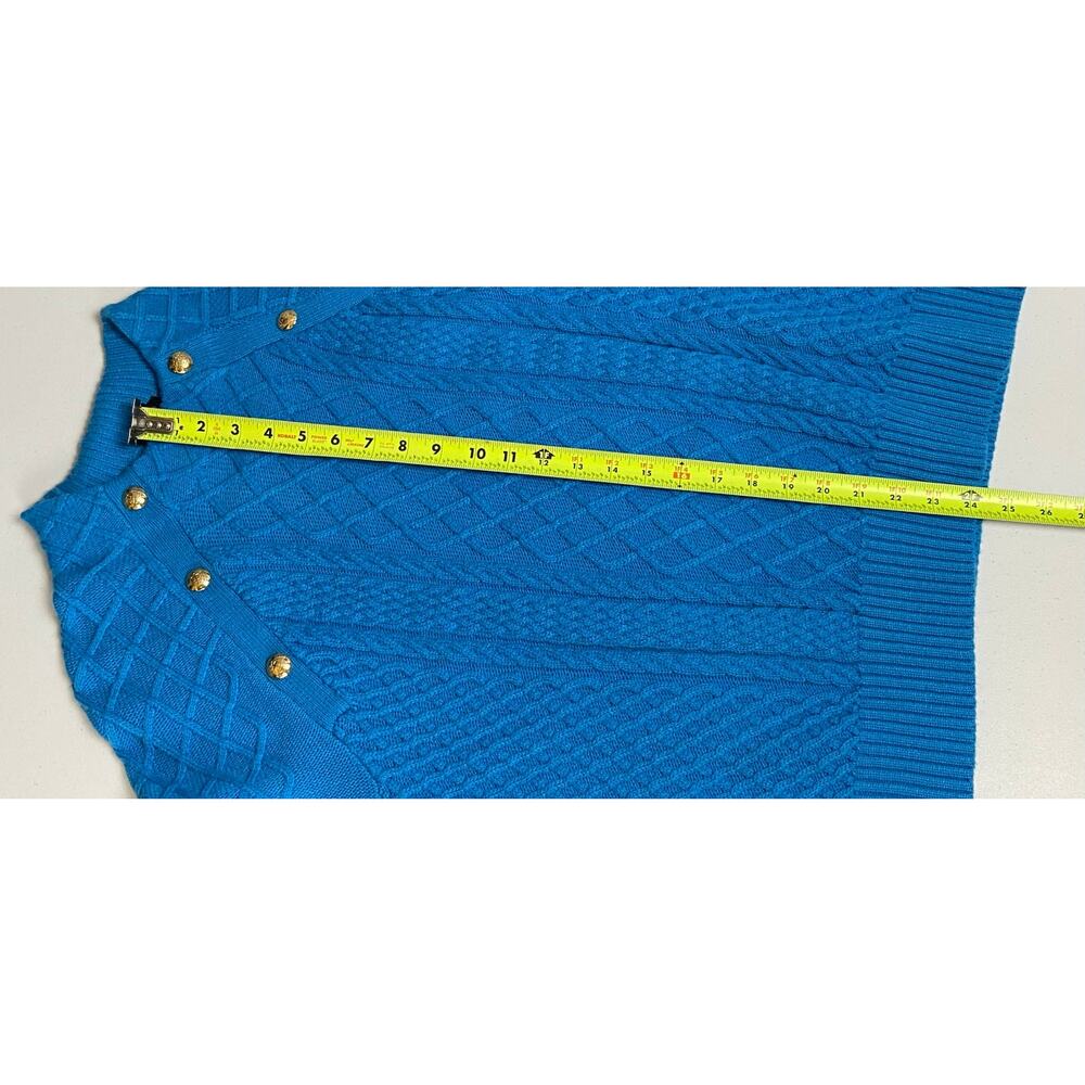 Talbots Women's Blue Mockneck Raglan Sleeve Cable Knit Sweater Size Large NWT - Picture 9 of 12